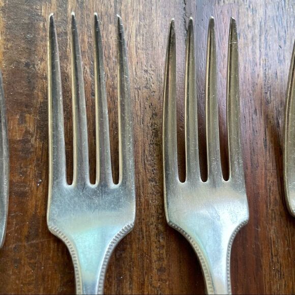 Antique 1921 Oneida Community Plate Grosvenor Grille Forks Set of 6 No Monogram - Picture 5 of 11